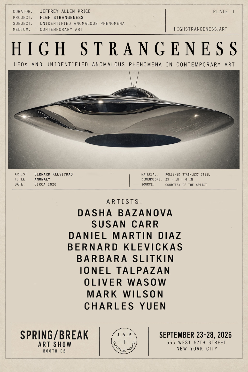 HIGH STRANGENESS exhibition poster, Plate 1